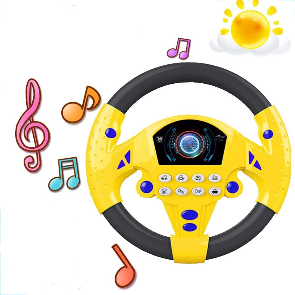 عجلة القيادة (بطاريات) - اصفر | KIDSBOX عجلة القيادة (بطاريات) - اصفر | KIDSBOX