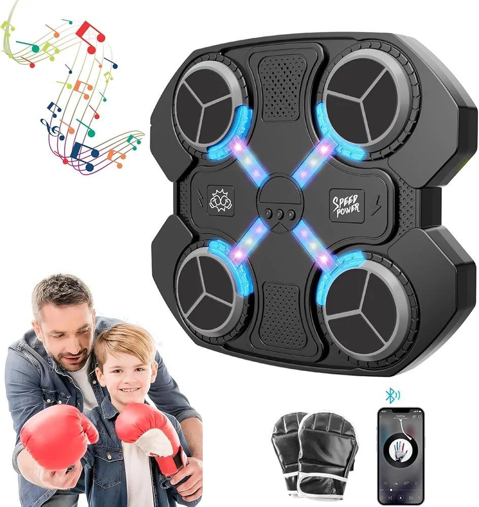 الة الملاكمة الموسيقية رباعية بلوتوث وشحن- اسود | KIDSBOX الة الملاكمة الموسيقية رباعية بلوتوث وشحن- اسود | KIDSBOX