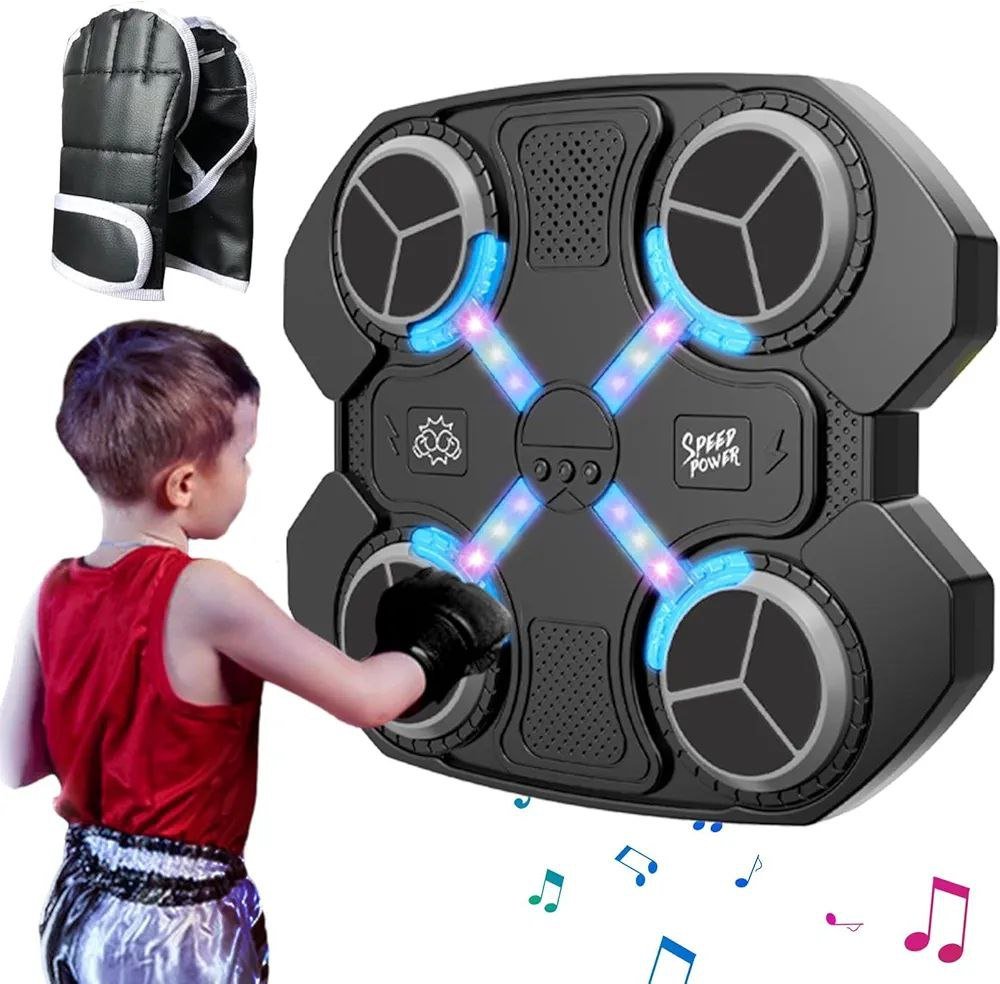 الة الملاكمة الموسيقية رباعية بلوتوث وشحن- اسود | KIDSBOX الة الملاكمة الموسيقية رباعية بلوتوث وشحن- اسود | KIDSBOX