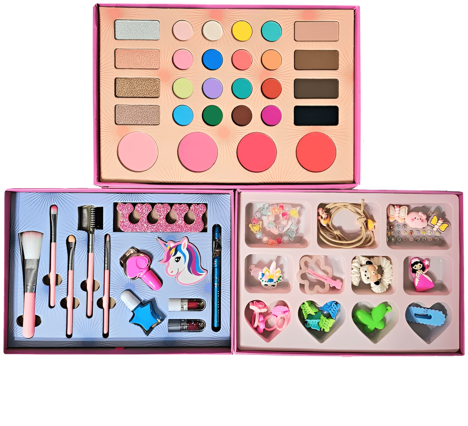 علبة مكياج طبي للأطفال 3 جرارات و57 قطعة - KIDSBOX