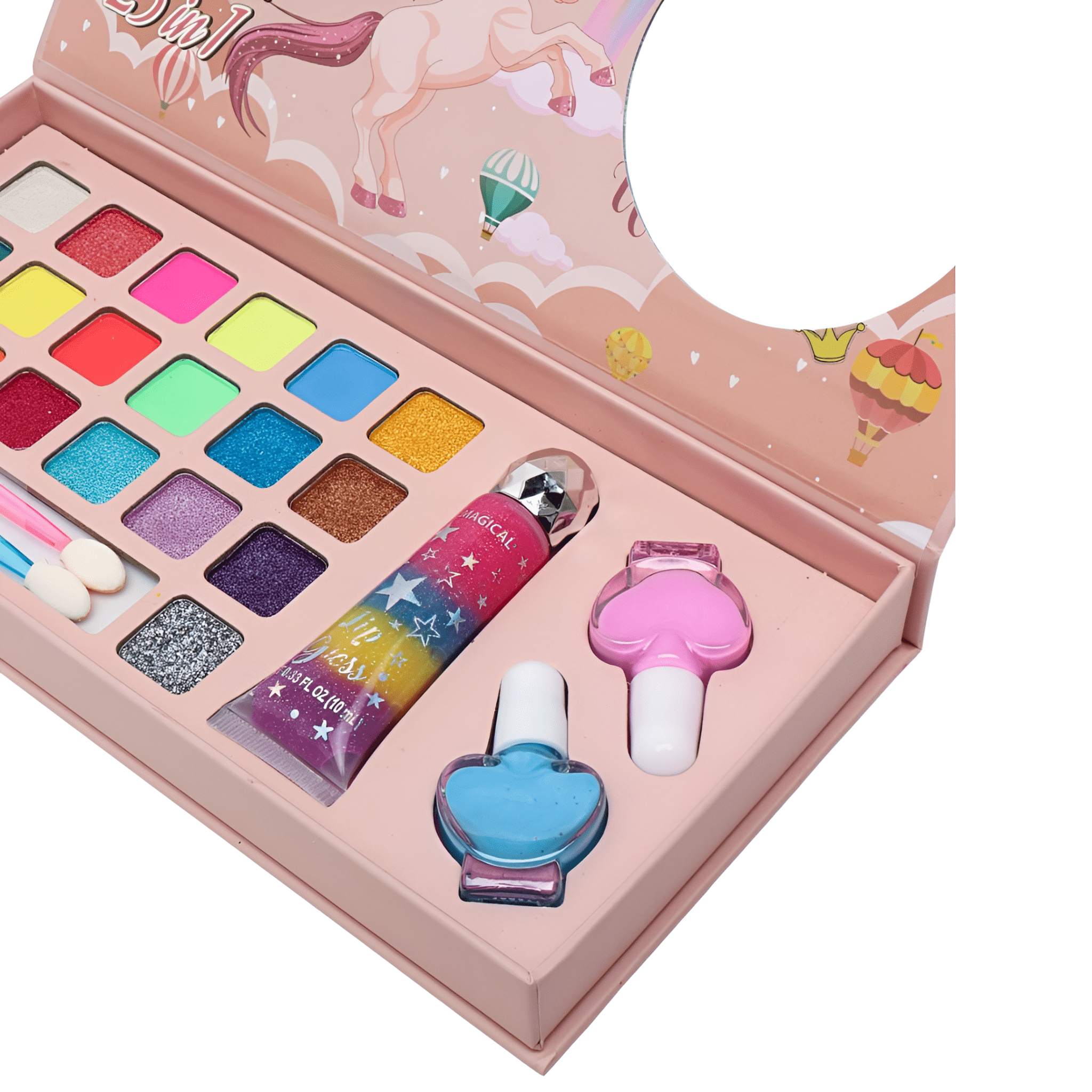 علبة مكياج يونيكورن طبقة واحدة 25 قطعة | KIDSBOX علبة مكياج يونيكورن طبقة واحدة 25 قطعة | KIDSBOX