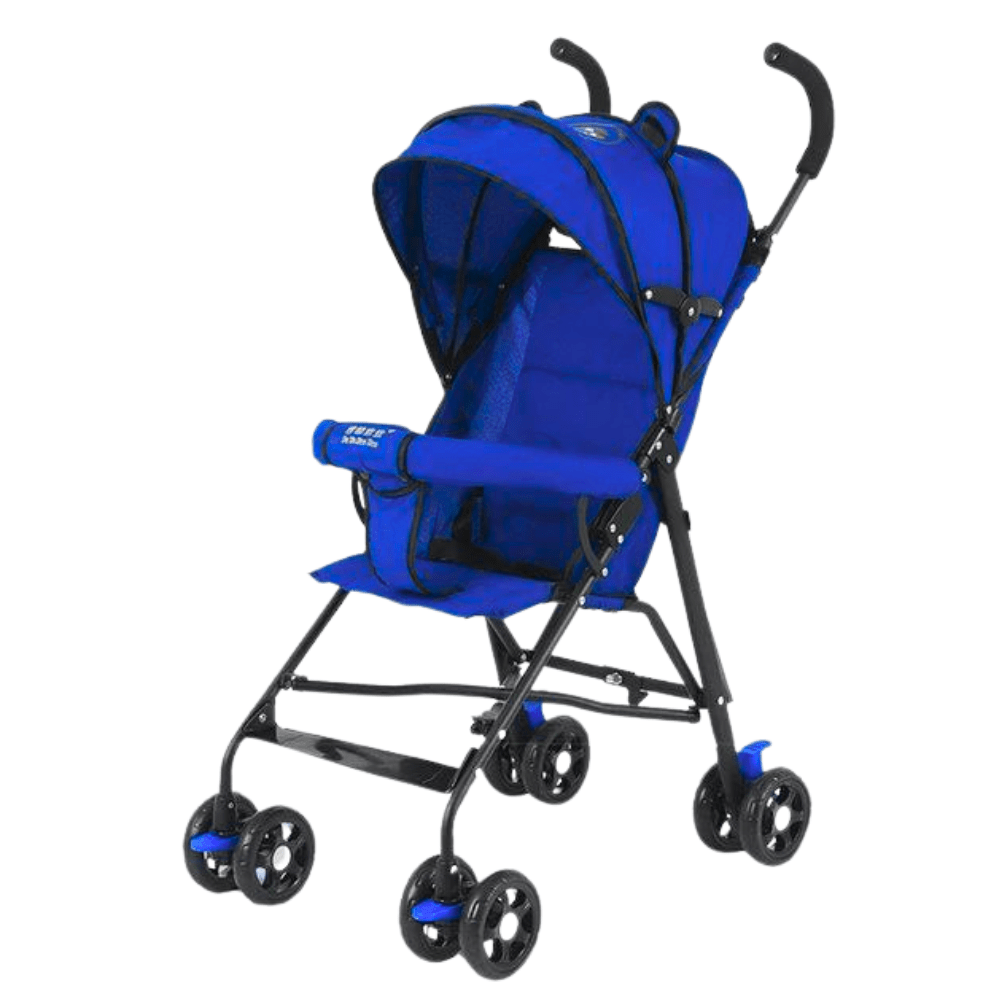 عربة بيبي قابلة للطي 4 عجلات ومقبضان - ازرق - NOIA