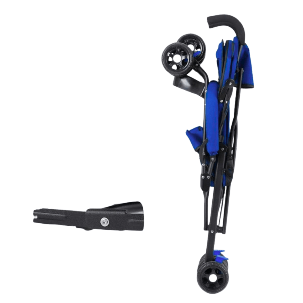 عربة بيبي قابلة للطي 4 عجلات ومقبضان - ازرق - NOIA