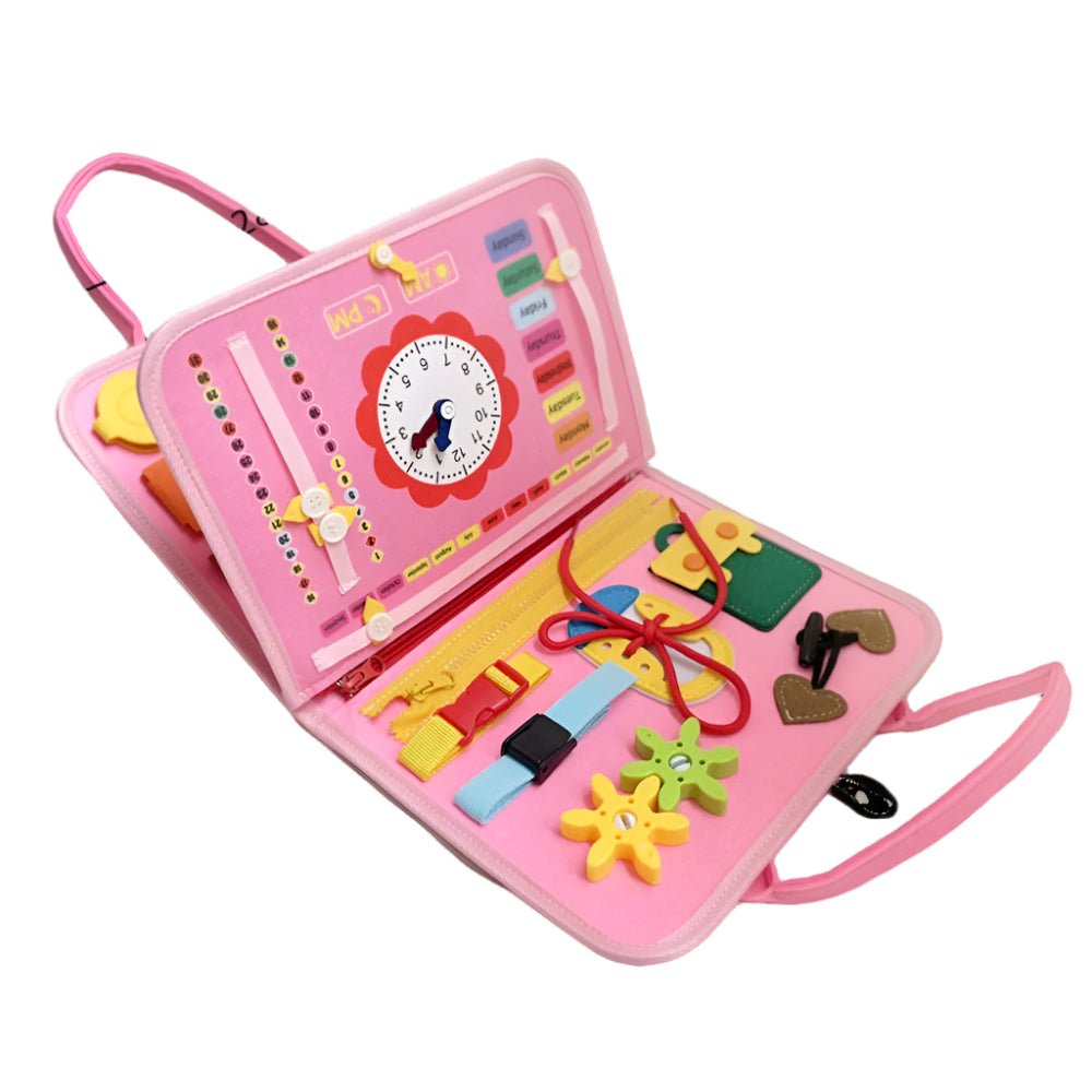 حقيبة مونتيسوري تعليمية تفاعلية - زهري - KIDSBOX