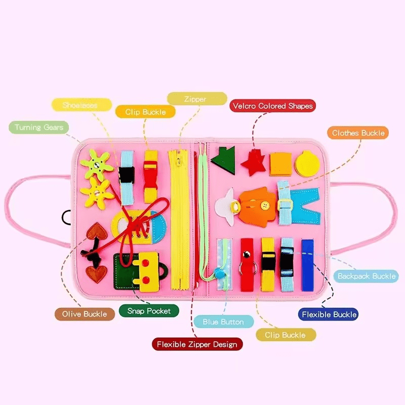 حقيبة مونتيسوري تعليمية تفاعلية - زهري - KIDSBOX