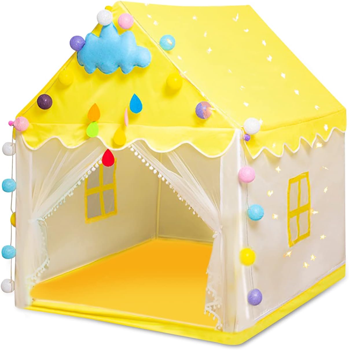 خيمة الأميرة للبنات لون أصفر - 10 كرات - KIDSBOX