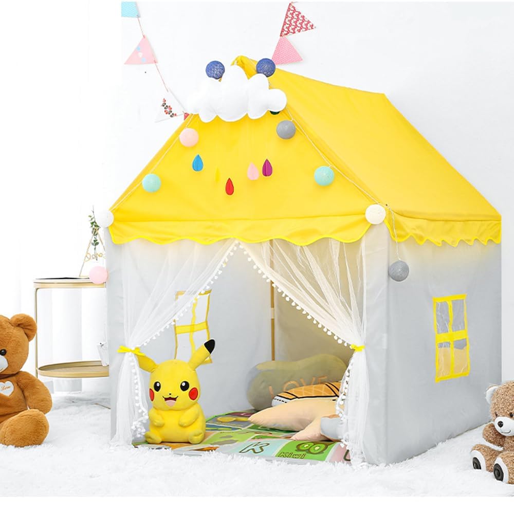 خيمة الأميرة للبنات لون أصفر - 10 كرات - KIDSBOX