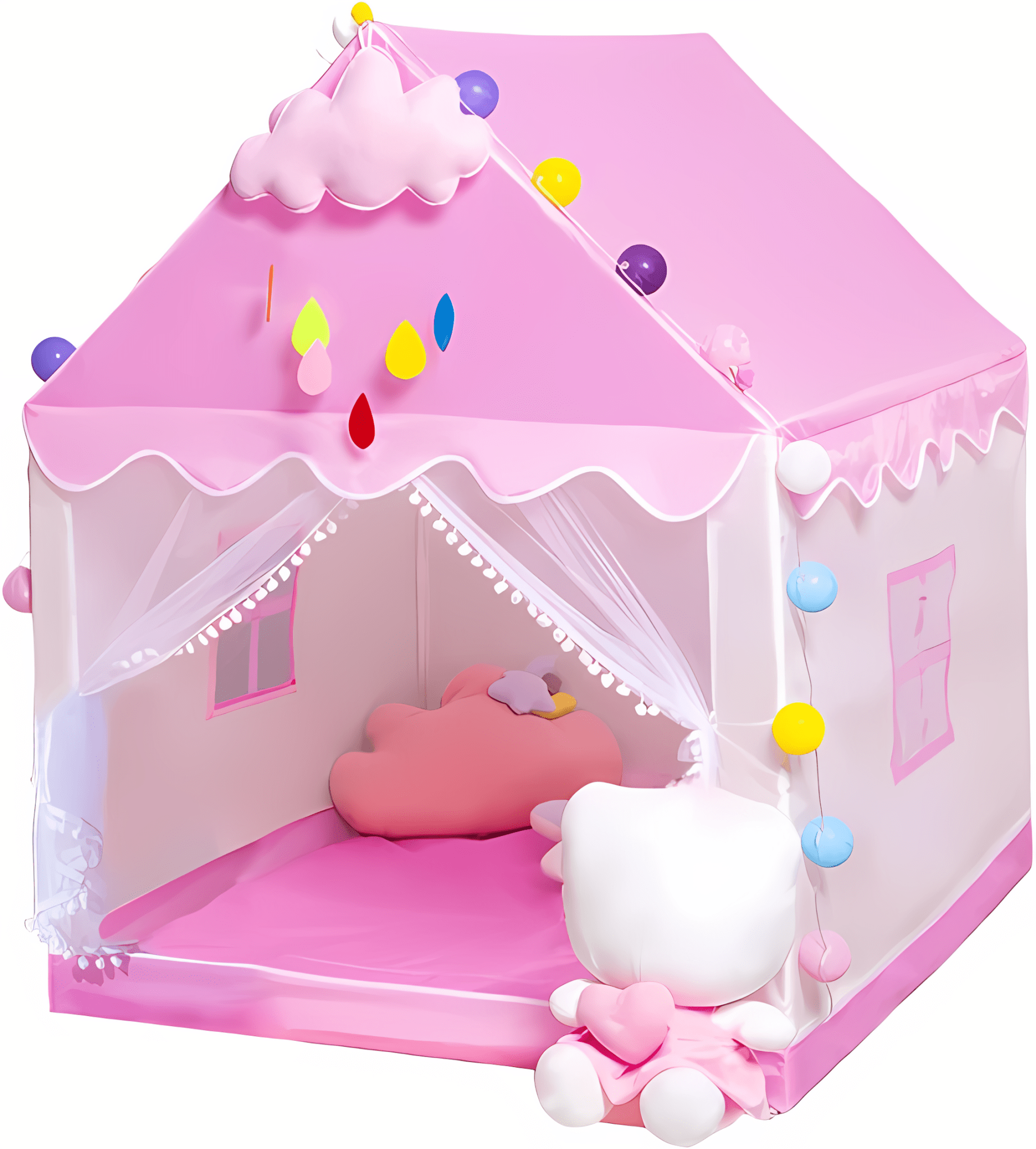 خيمة المنزل زهري + 10 طابات | KIDSBOX خيمة المنزل زهري + 10 طابات | KIDSBOX