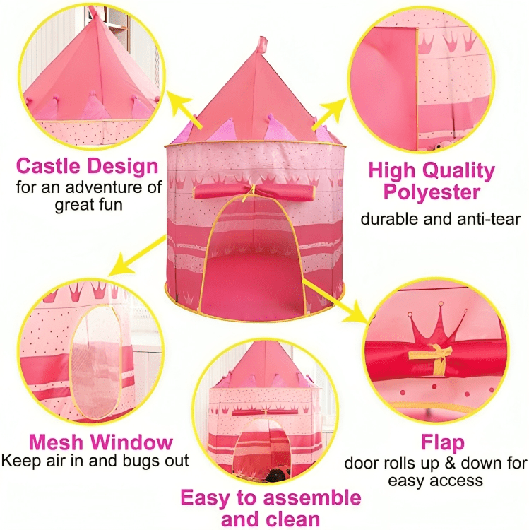 خيمة هندية زهري + 10 طابات | KIDSBOX خيمة هندية زهري + 10 طابات | KIDSBOX