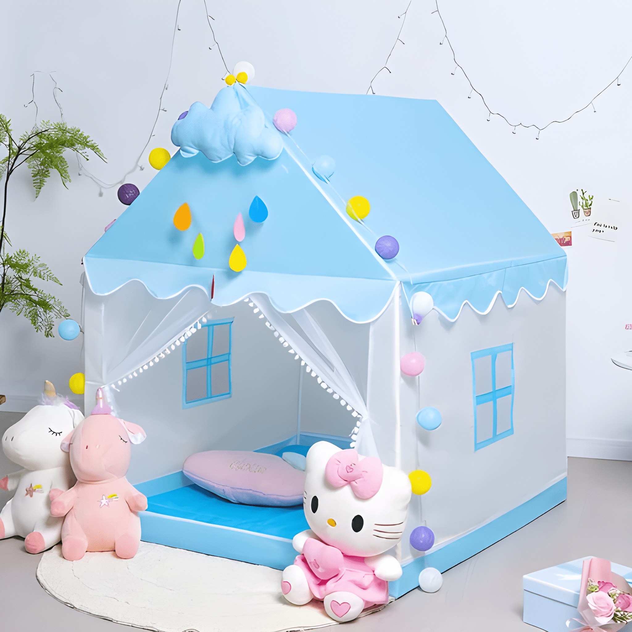 خيمة المنزل أزرق + 10 طابات | KIDSBOX خيمة المنزل أزرق + 10 طابات | KIDSBOX