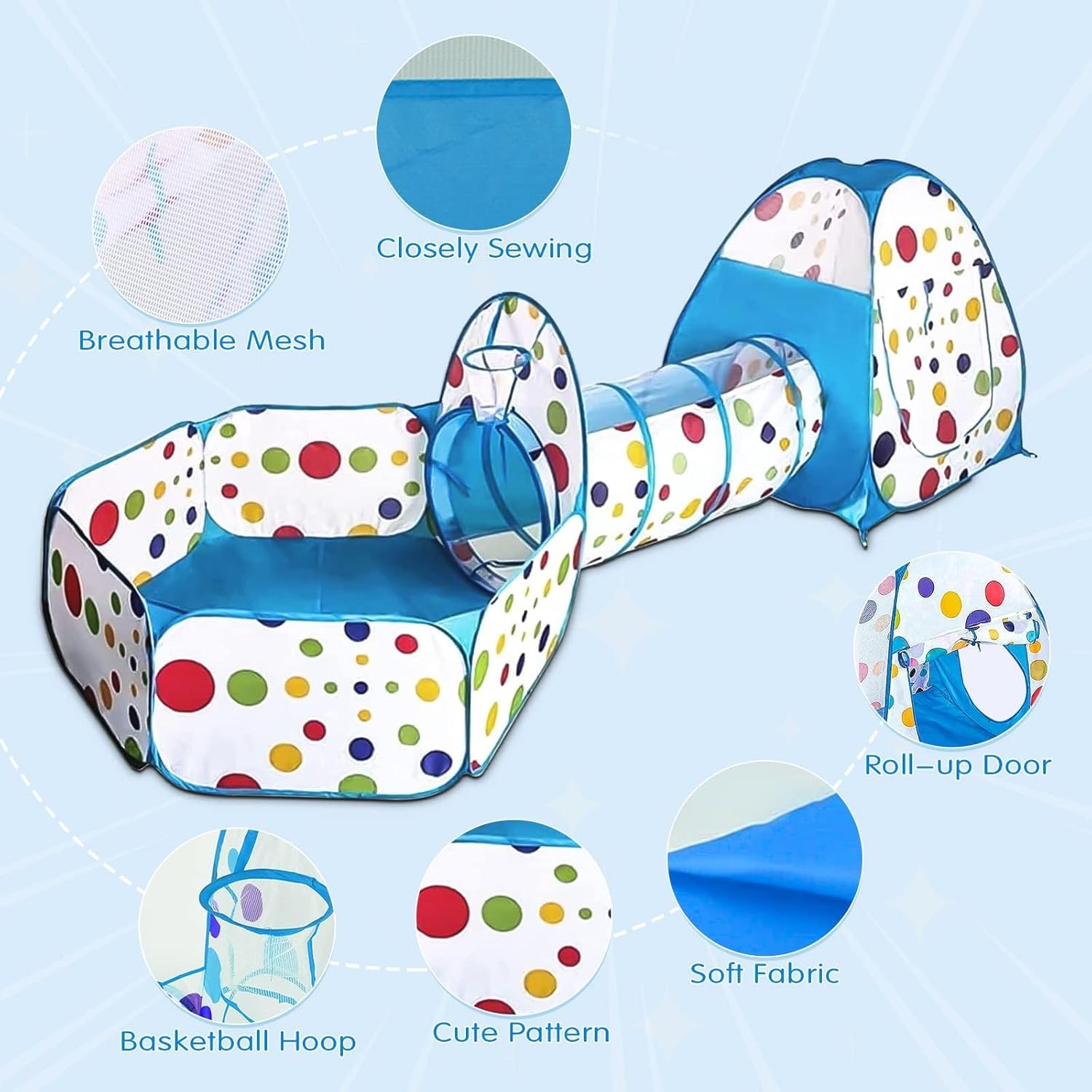 خيمة نفق 3 في 1 - زرق | KIDSBOX خيمة نفق 3 في 1 - زرق | KIDSBOX