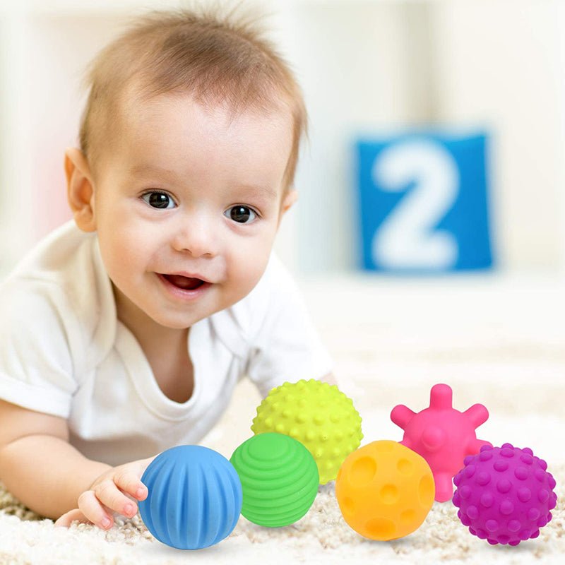 كرات الملمس للبيبي - سيليكون 6 كرات - KIDSBOX