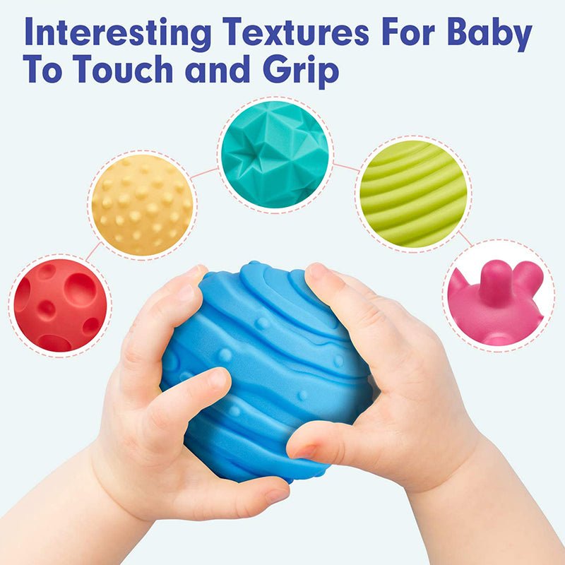 كرات الملمس للبيبي - سيليكون 6 كرات - KIDSBOX