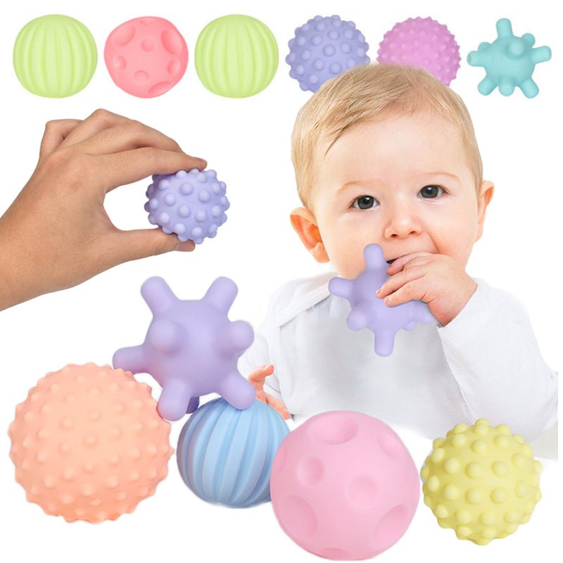كرات الملمس للبيبي - سيليكون 6 كرات - KIDSBOX