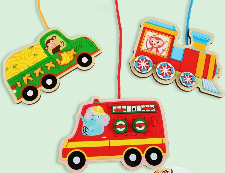 لعبة تعليمية للضم - خشب (سيارات) - KIDSBOX