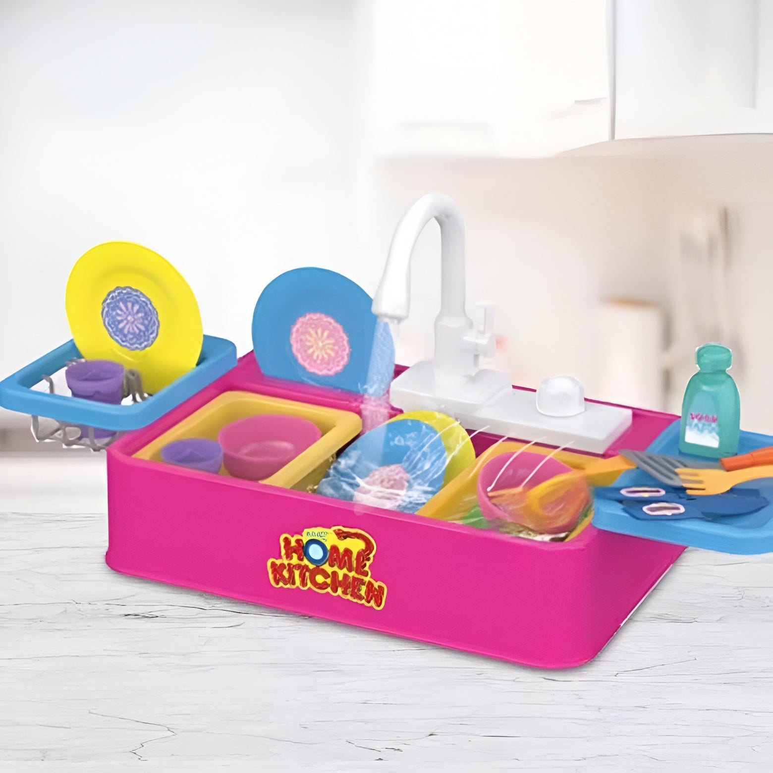 مجلي صحون 21 قطعة - زهري - NOIA