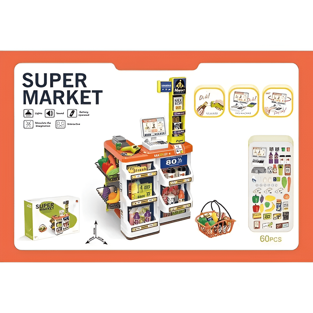 مجموعة سوبرماركت مع عرباي - KIDSBOX