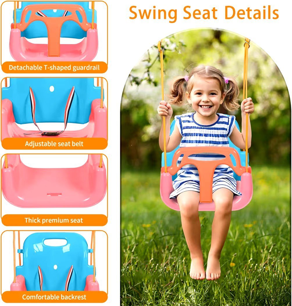 مرجوحة بحواجز 130 سم - 30 كيلو (زهري وازرق) - NOIA