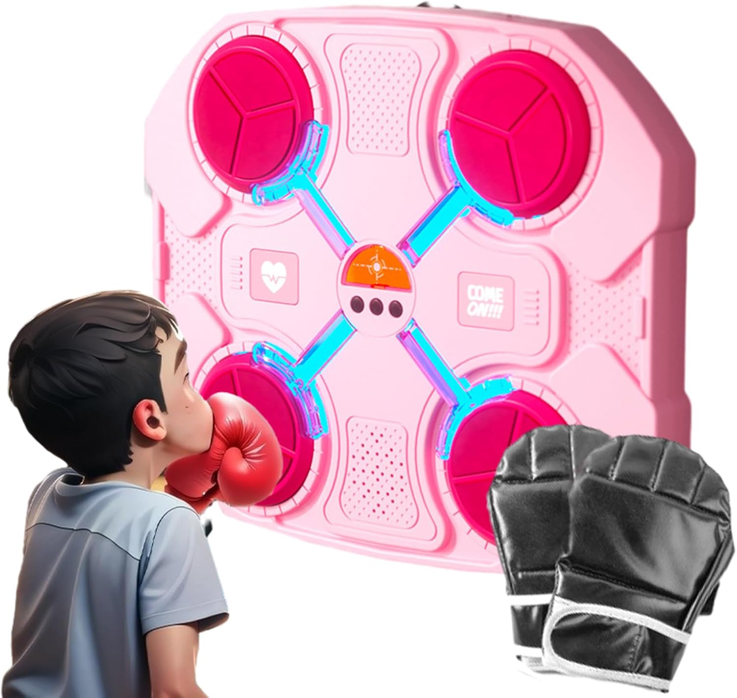 الة الملاكمة الموسيقية رباعية بلوتوث وشحن- زهري | KIDSBOX الة الملاكمة الموسيقية رباعية بلوتوث وشحن- زهري | KIDSBOX
