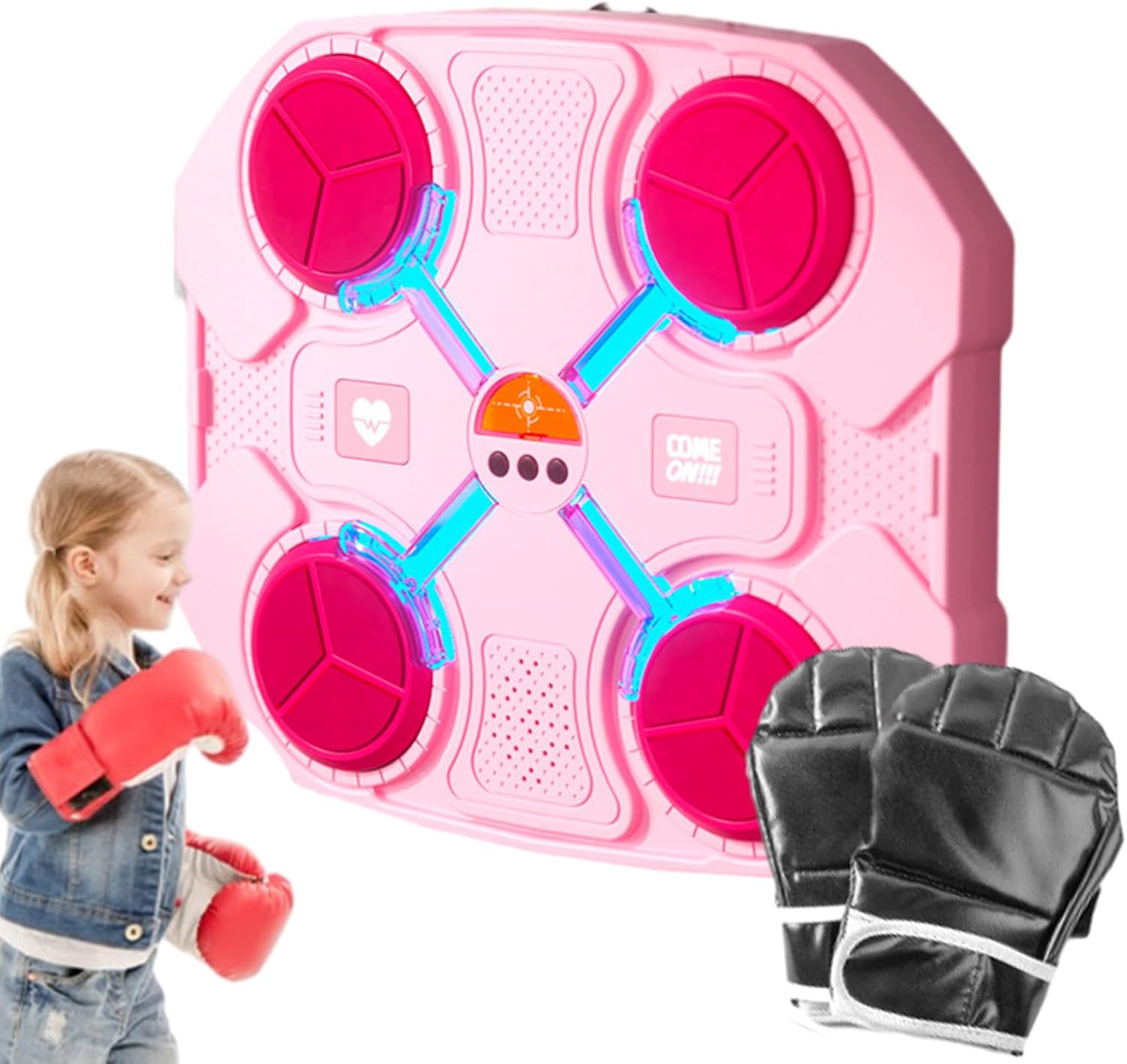 الة الملاكمة الموسيقية رباعية بلوتوث وشحن- زهري | KIDSBOX الة الملاكمة الموسيقية رباعية بلوتوث وشحن- زهري | KIDSBOX